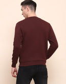 Camla Barcelona Graphic Print Wine Red Cotton Sweatshirt