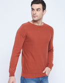 Camla Barcelona Crew Neck Blush Orange Sweater For Men