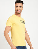 Camla Barcelona Typography Yellow Regular T-Shirt