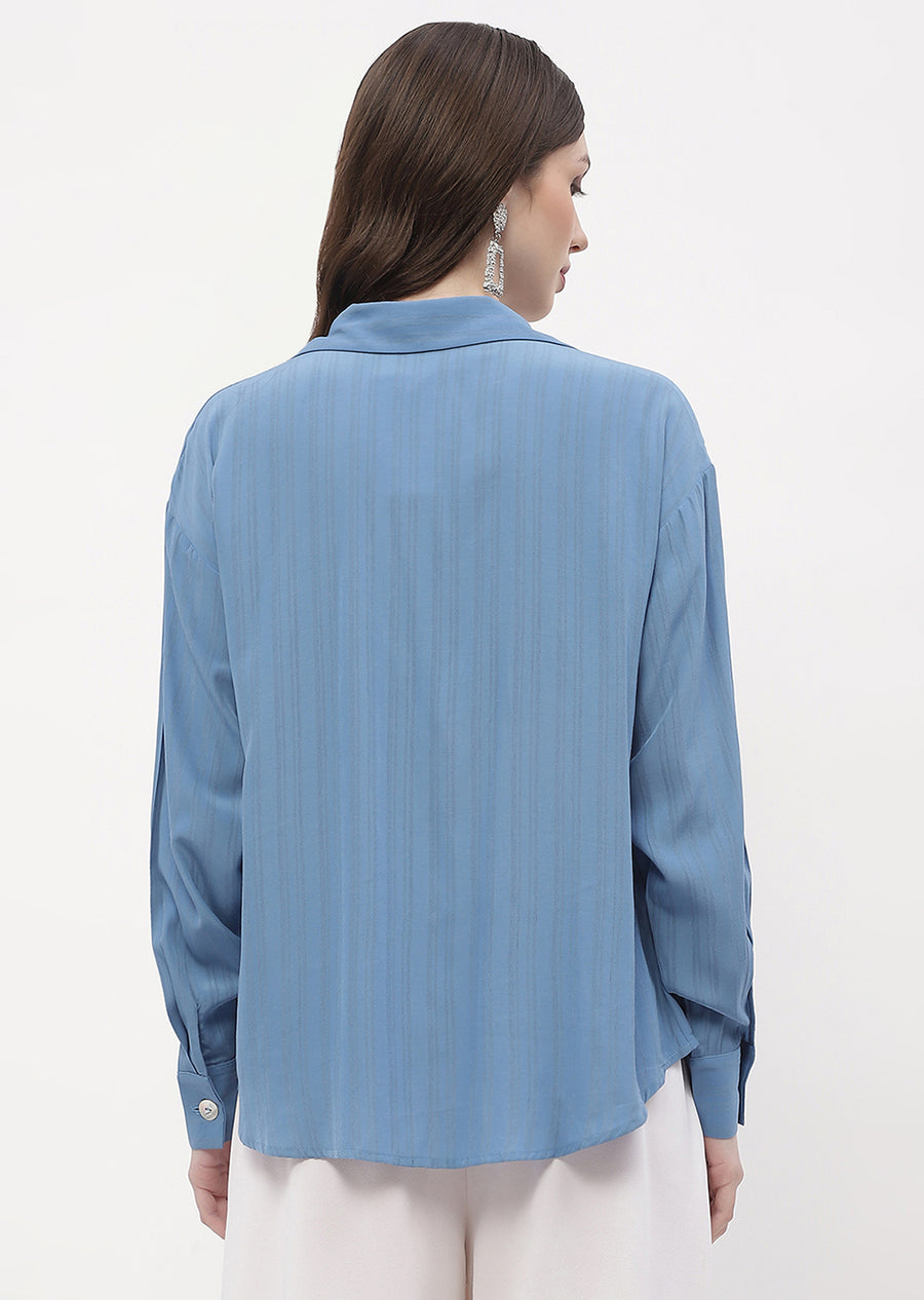 Madame Striped Blue Regular Shirt