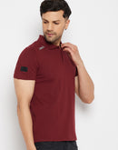 Camla Mehroon T- Shirt For Men