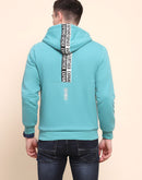 Camla Barcelona Cotton Zipper and Hooded Turquoise Sweatshirt