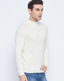 Camla Barcelona Mock Neck Cream Sweater For Men