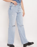 Camla Barcelona Light Blue Distressed Boyfriend Fit Jeans