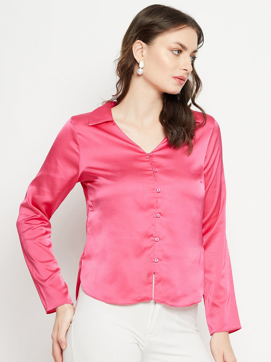 Madame Pink Satin Shirt