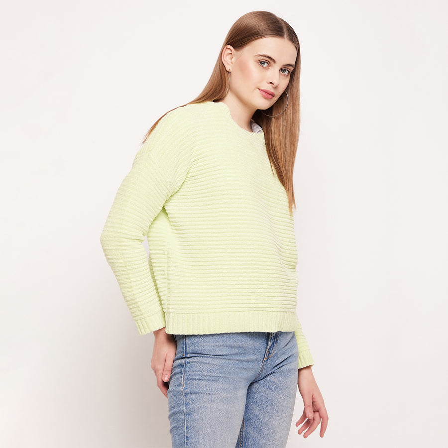 Camla Barcelona Neon Green Ribbed Sweater
