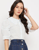 Camla Barcelona White Peter Pan Collar Top