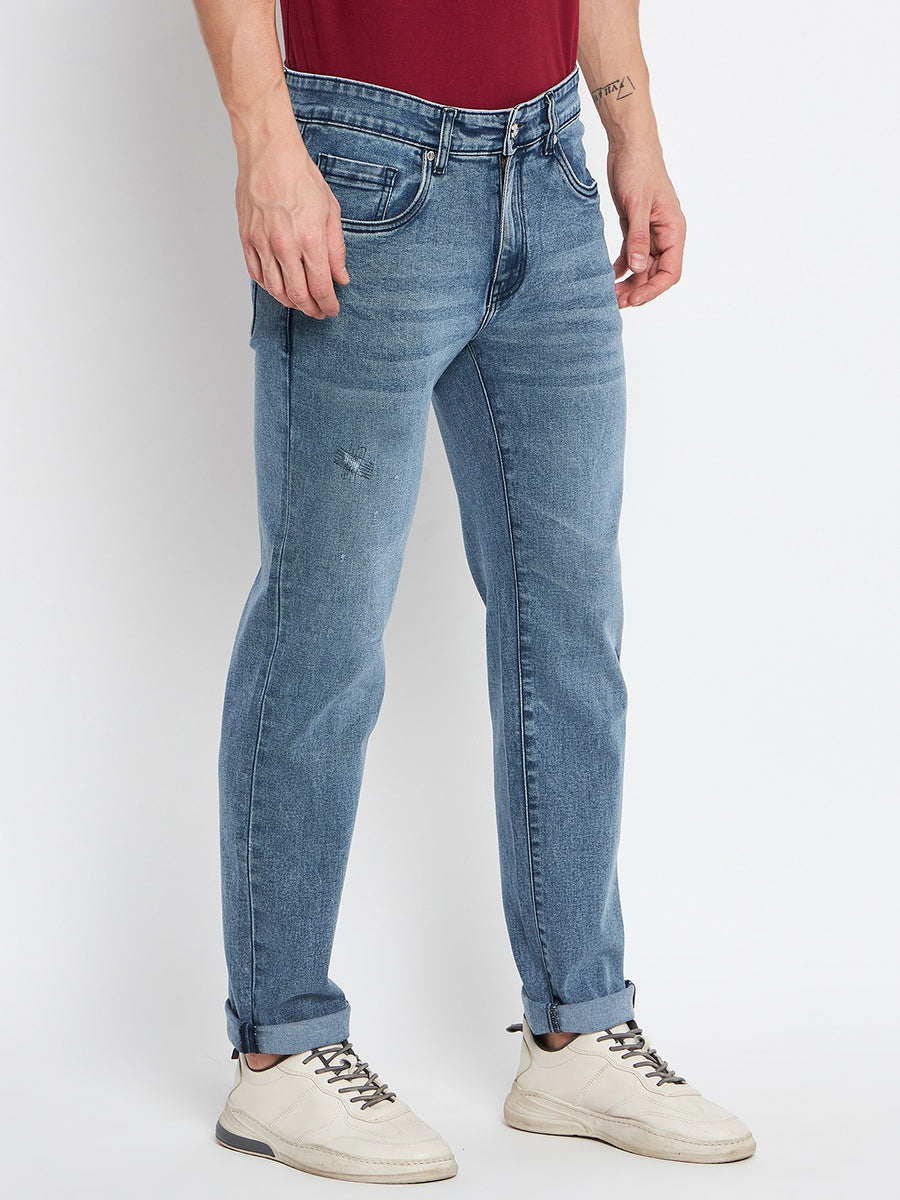 Camla Barcelona Men'S Anthra Blue Regular Fit Jeans