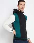 Camla Barcelona Colourblocked Black Hooded Sweatshirt