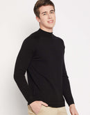 Camla Barcelona Mock Neck Black Sweater For Men