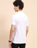 Camla Barcelona Solid White Polo Neck T-shirt