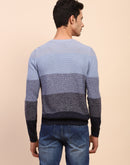 Camla Barcelona Ombre Print Navy Crew Neck Sweater