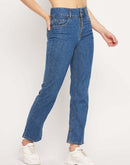 Camla Barcelona Mid Rise Dark Blue Straight Fit Jeans