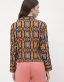 Madame Geometric Print Brown Regular Shirt