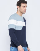 Camla Barcelona Men'S Colourblocked Navy Blue Sweatshirt