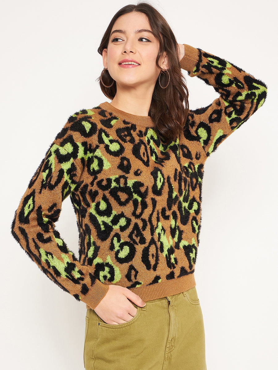 Madame Coffee Animal Printed Sweater