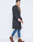 Camla Barcelona Lapel Collar Black Longline Overcoat