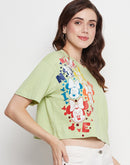 Camla Barcelona Disney Mini Mouse Print Green T-Shirt