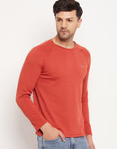 Camla Barcelona Round Neck Rust Red Long Sleeve T-Shirt