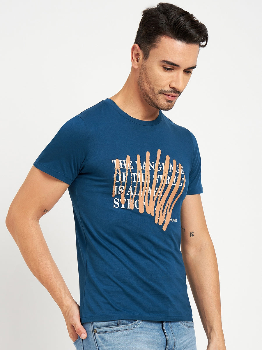 Camla Navy T- Shirt For Men