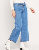 Camla Barcelona Belted Waist Light Blue Wide Leg Jeans