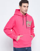 Camla Barcelona Graphic Print Hot Pink Hooded Sweatshirt