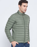Camla Barcelona Olive Green Puffer Jacket For Men