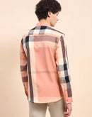 Camla Barcelona Chequered Peach Regular Shirt