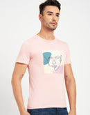 Camla Barcelona Graphic Print Peach Regular T-Shirt