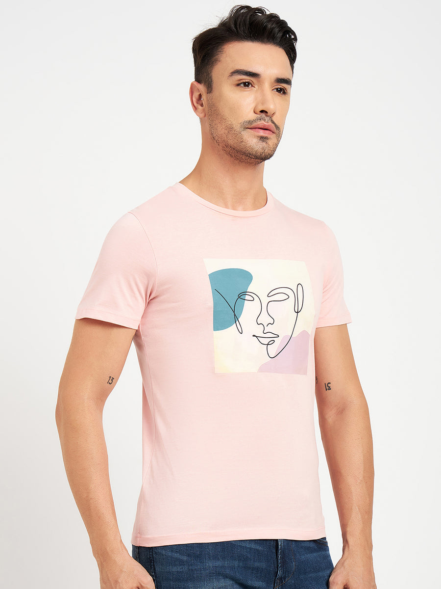 Camla Peach T- Shirt For Men