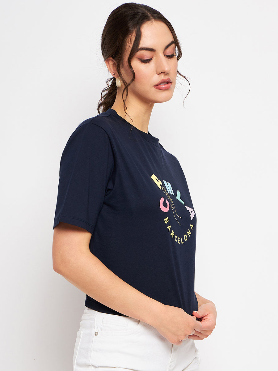Camla Navy T- Shirt For Women