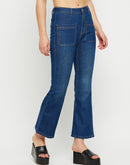 Madame Ankle Length Navy Blue Bootcut Jeans