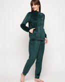 Msecret Bottlegreen Velvet Night Suit