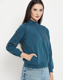 Madame Teal Printed Sweatshirt