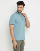 Camla Teal T -Shirt For Men