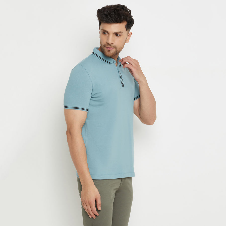 Camla Teal T -Shirt For Men