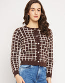 Camla Barcelona Chequered Brown Cardigan