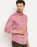 Camla Barcelona Chequered Peach Shirt For Men