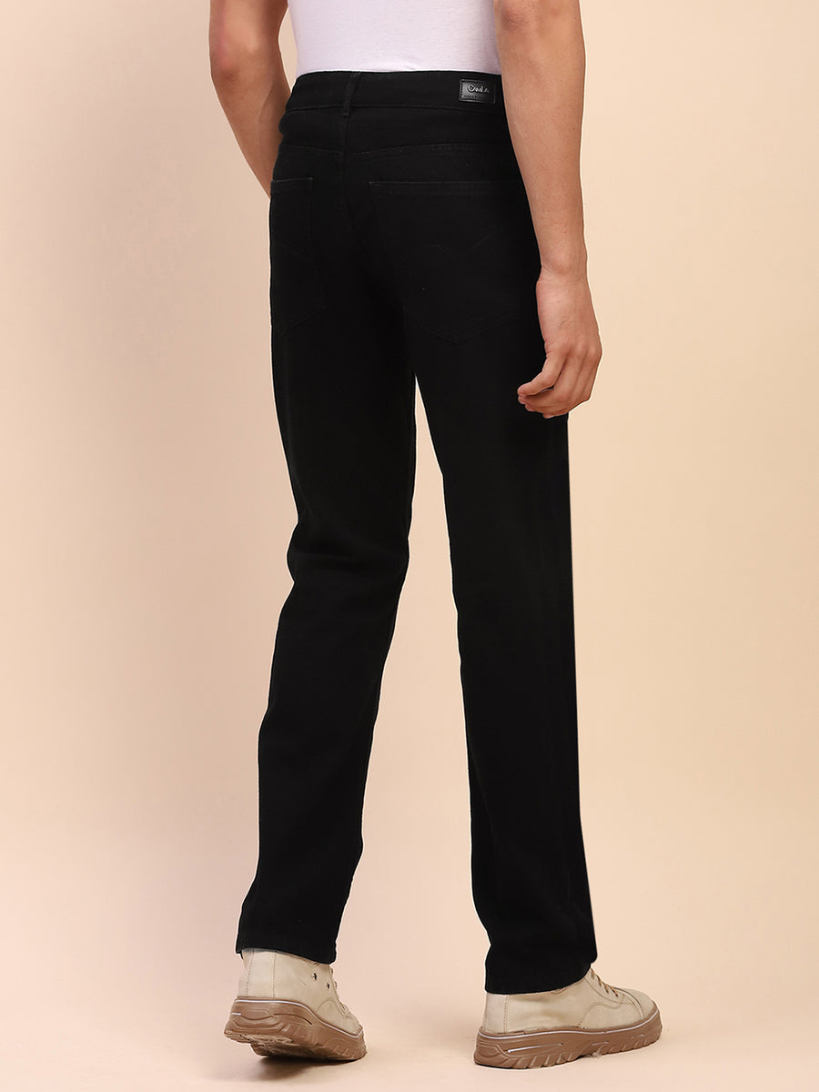 Camla Barcelona Whiskered Black Cotton Straight Denim