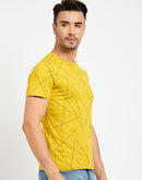 Camla Barcelona Typography Yellow Regular T-Shirt