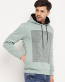 Camla Barcelona Graphic Print Sage Green Sweatshirt For Men
