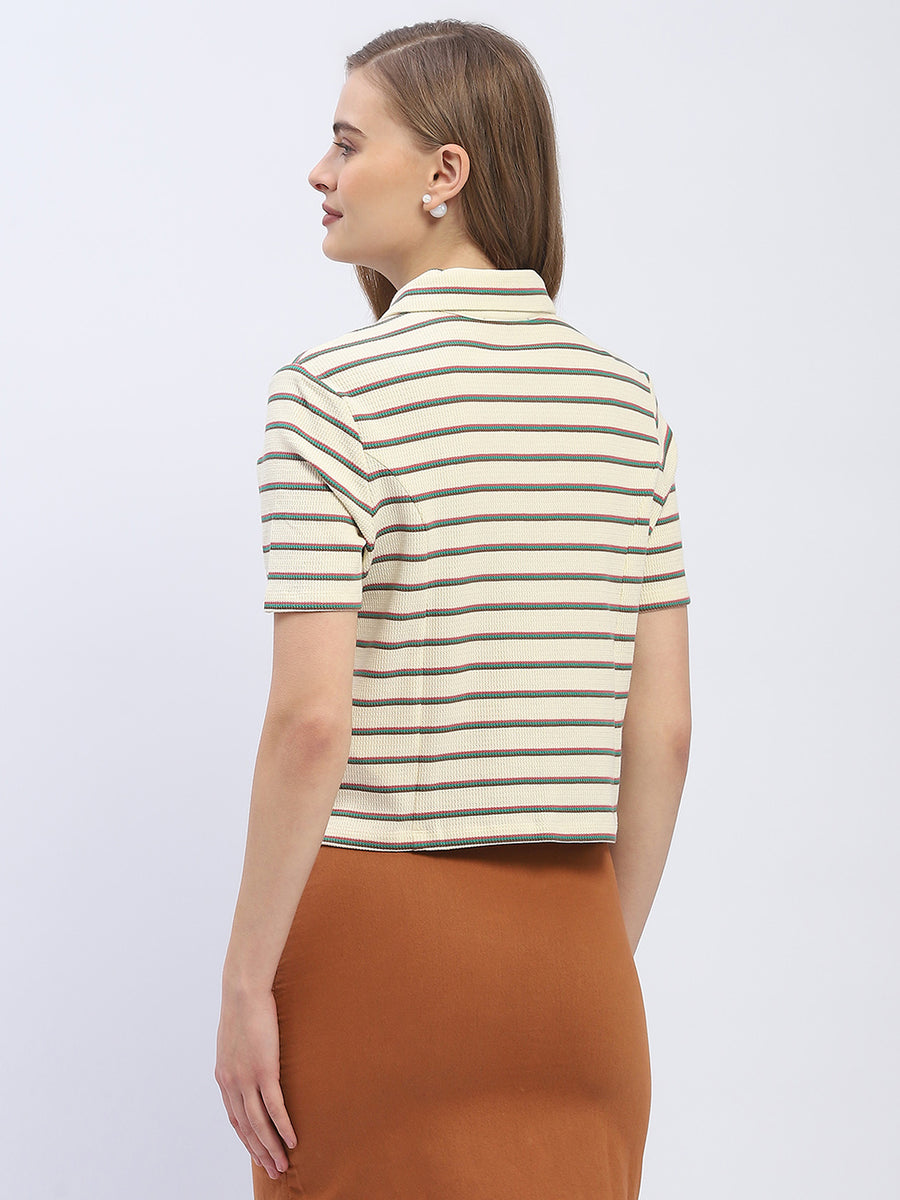 Madame Striped Cream Regular T-shirt