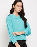 Camla Barcelona Blue Peter Pan Collar Shirt