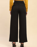 Camla Barcelona High Rise Black Wide Leg Fit Trousers