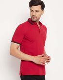 Camla Barcelona Men’S Red Polo Neck T-Shirt