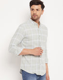 Camla Barcelona Chequered Grey Shirt For Men