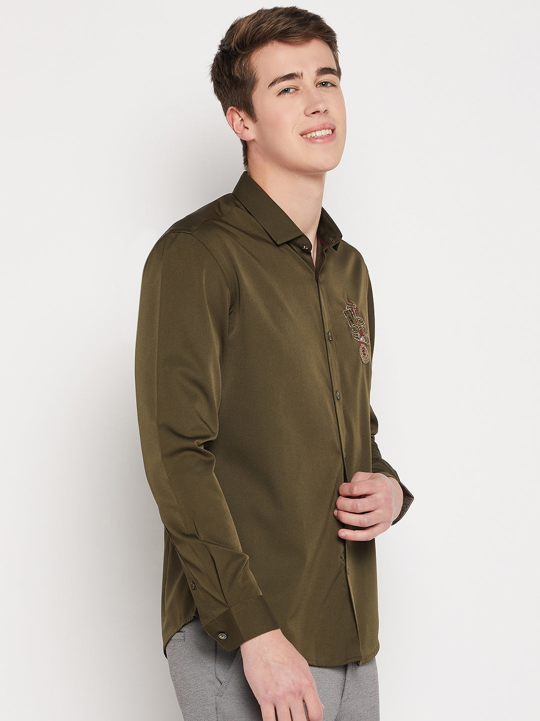 Camla Barcelona Military Green Shirt For Men