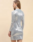 Camla Barcelona Metallic Silver Cut Out Bodycon Dress