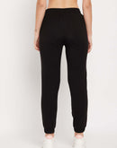 Camla Barcelona Black Cotton Typography Trackpants