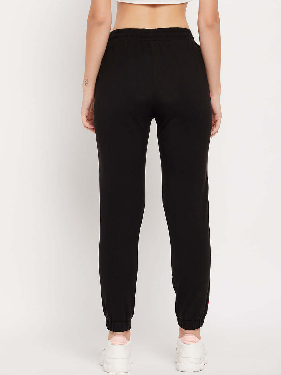 Camla Barcelona Black Cotton Typography Trackpants